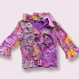 Y2k Pink Ruffle Fairy Silk Blouse